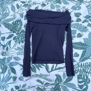 H&M Navy Off-the-Shoulder Sweater